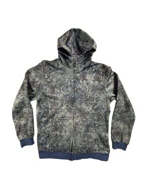 686 Hoodie Mens XL Gray Camo Full Zip Fleece Snowboard Logo Jacket Airflight